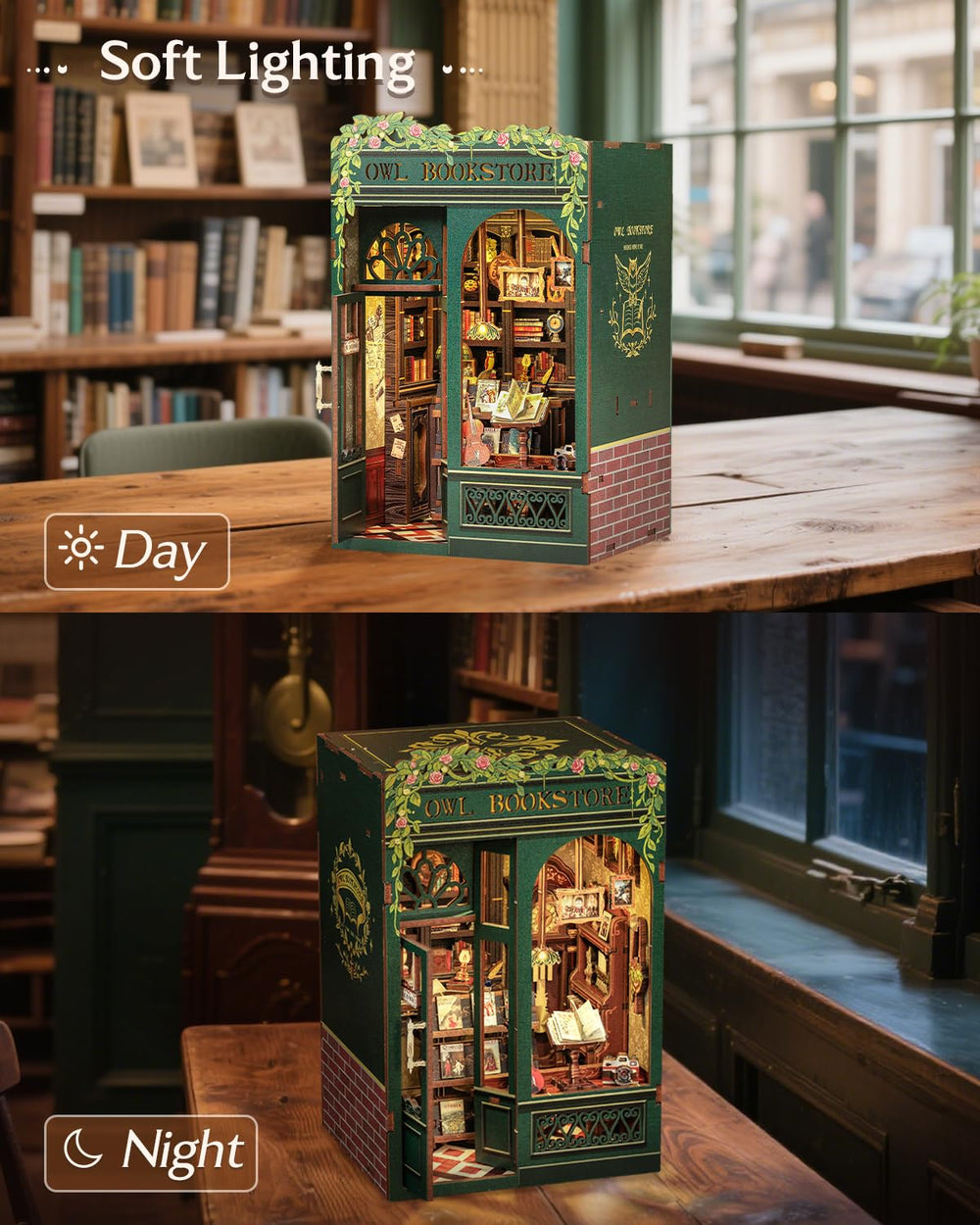 CUTEBEE Bookend function adds charm while organizing a shelf