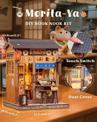 Cutebee book nook interior on a shelf with warm lighting boosts ambiance