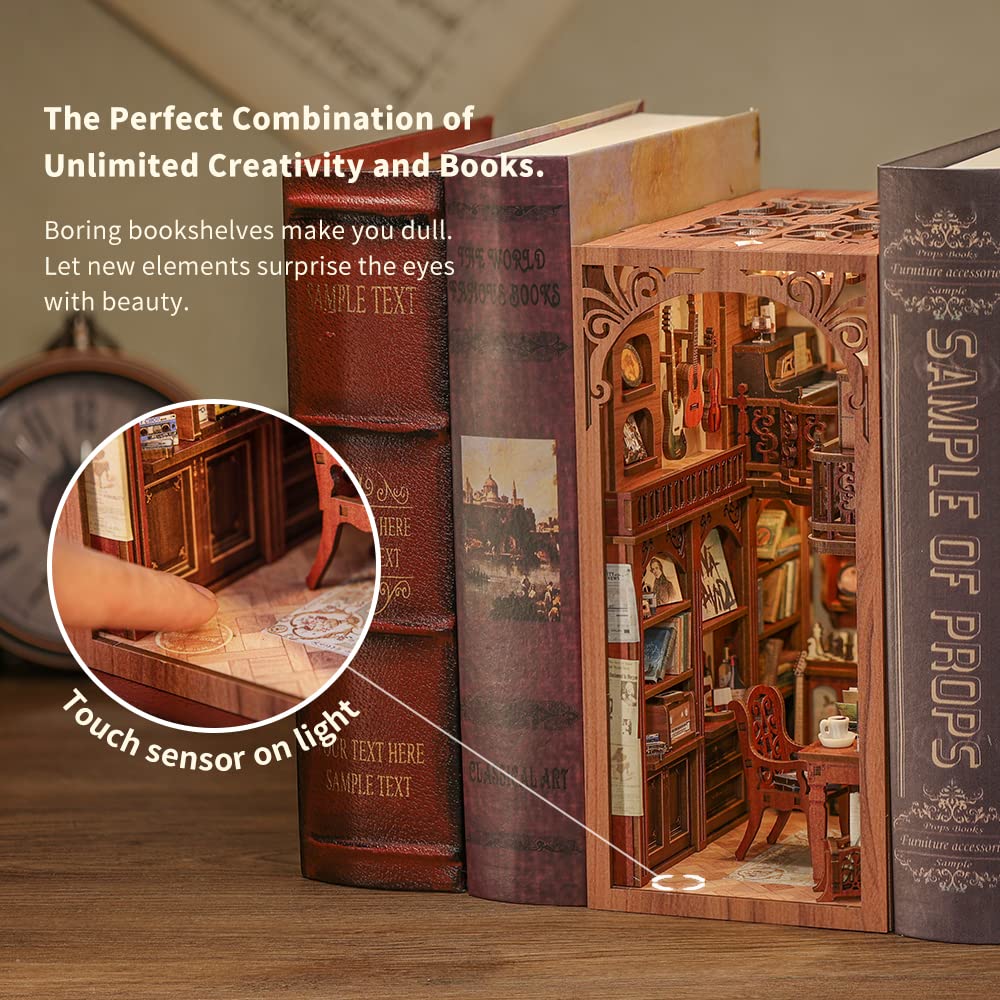 CUTEBEE Book Nook Kit bookshelf decor showcases a tiny world inspiring calm, focus, and delight.