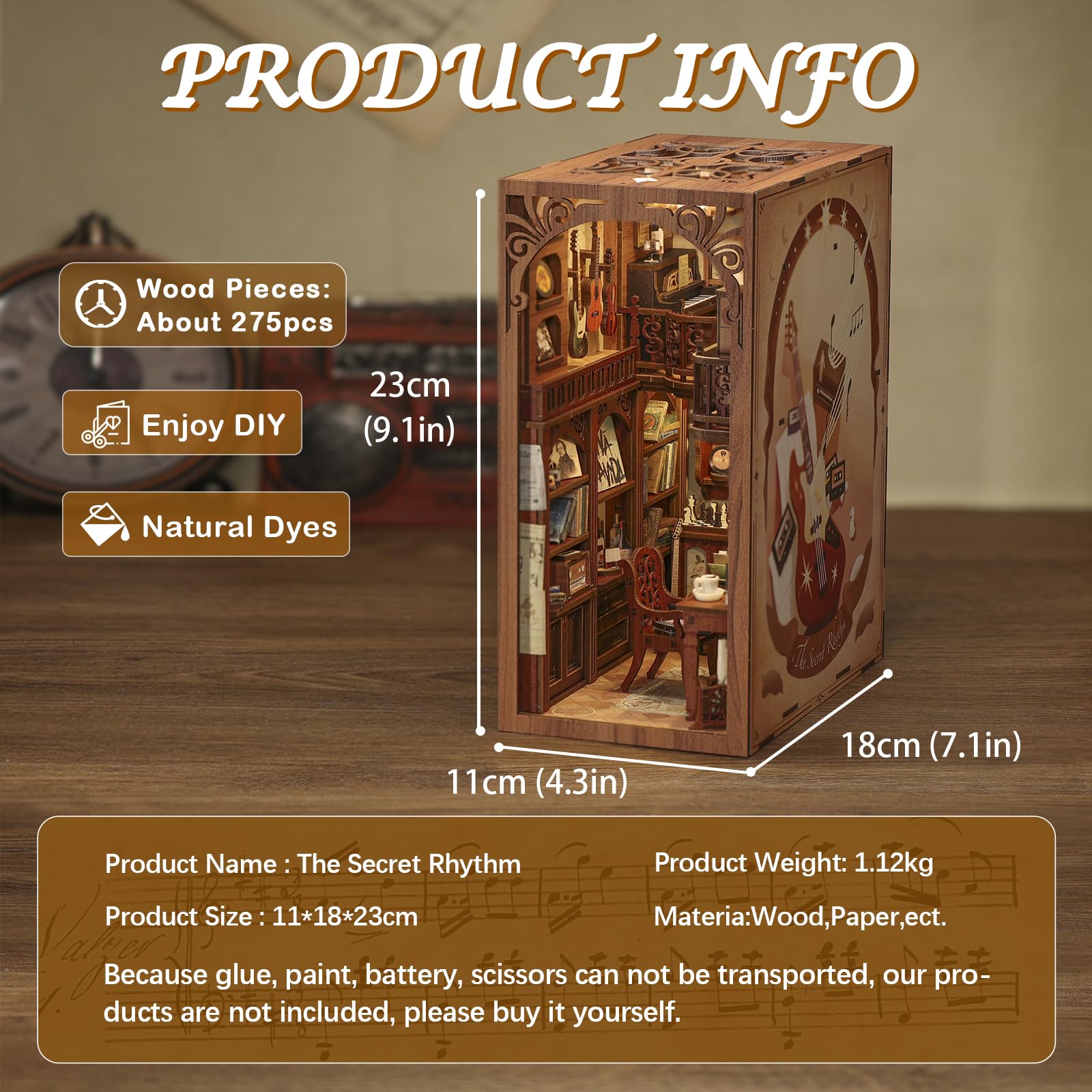 CUTEBEE Book Nook Kit wooden pieces enable durable, charming miniature crafting experiences.