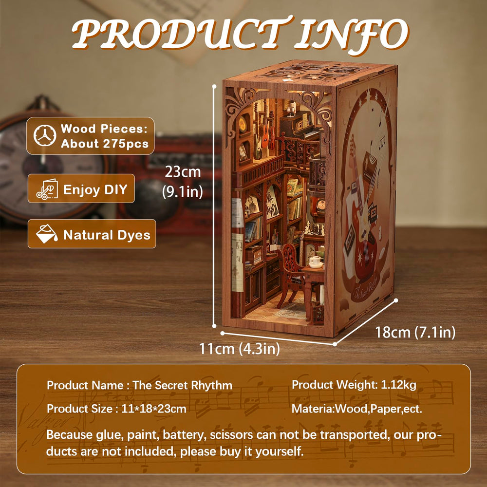 CUTEBEE Book Nook Kit wooden pieces enable durable, charming miniature crafting experiences.