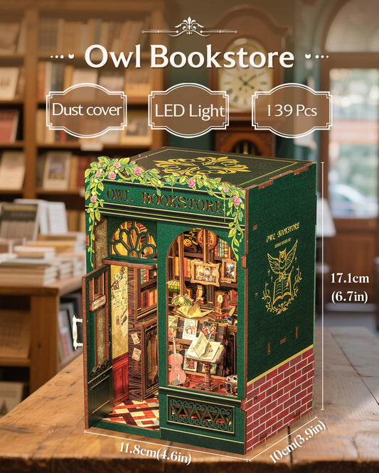 CUTEBEE Book Nook LED light glows softly to create a cozy shelf ambiance