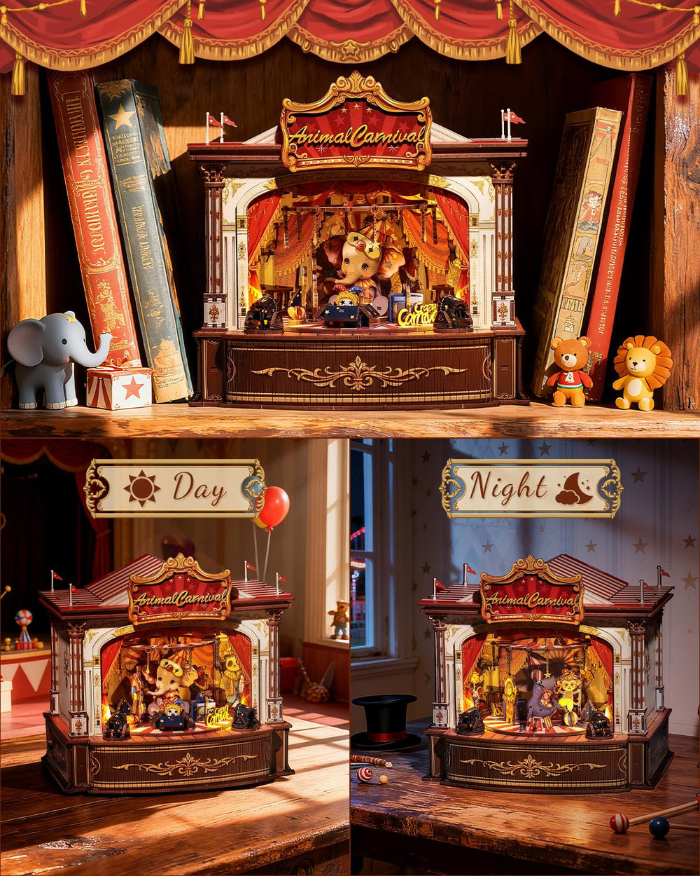 CUTEBEE Carousel details highlight mechanical charm for desk display