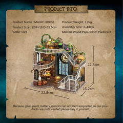 Cutebee DIY Dollhouse Kit with LED lighting adds warm ambience.