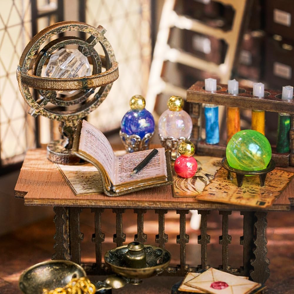Cutebee DIY Dollhouse Kit plants and ornaments boost natural charm.
