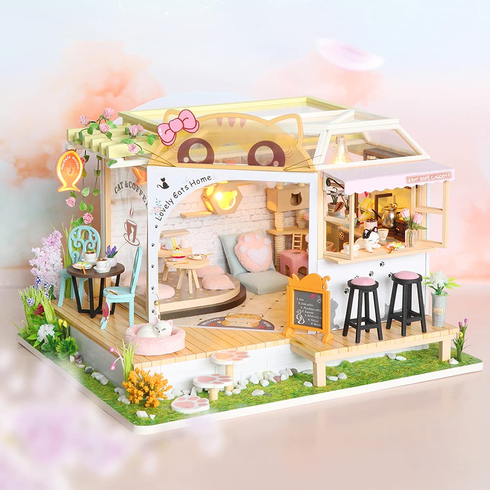 CUTEBEE dollhouse furniture parts arranged for precise fitting and detail.