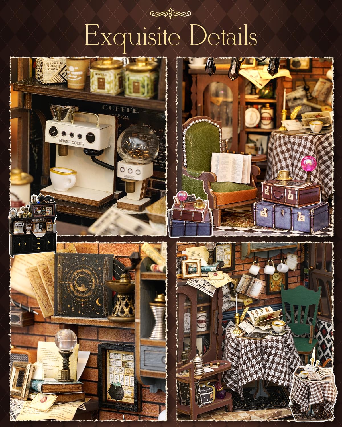 Cutebee dollhouse plants and ornaments enhance lifelike charm.