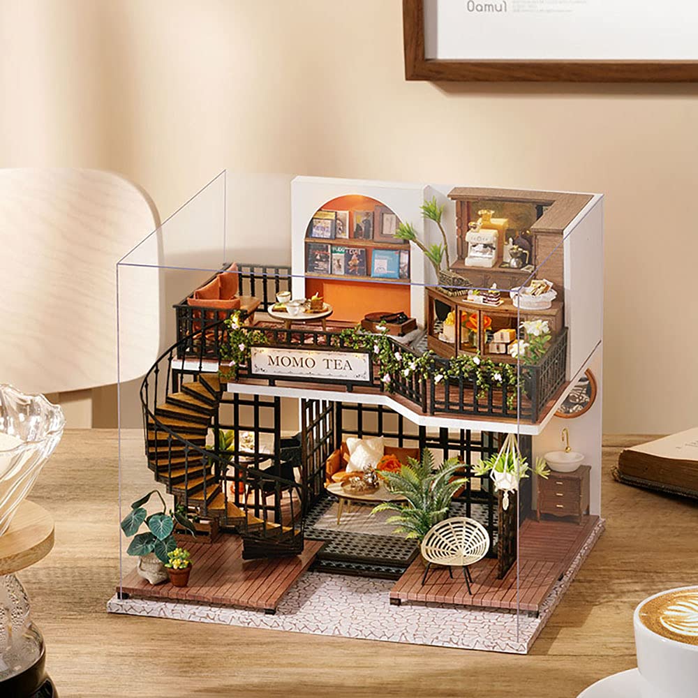 CUTEBEE Forest Tea Shop interior layout with furniture and LED lighting.