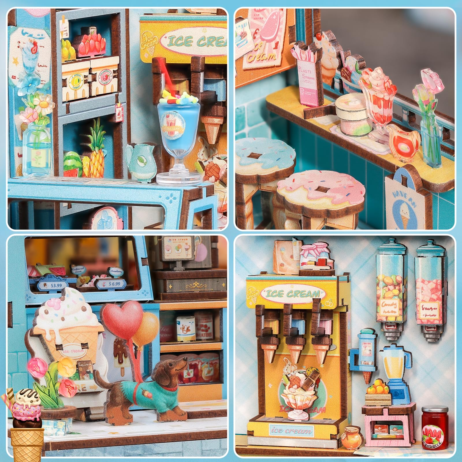 CUTEBEE Ice cream shop exterior details add charming realism.