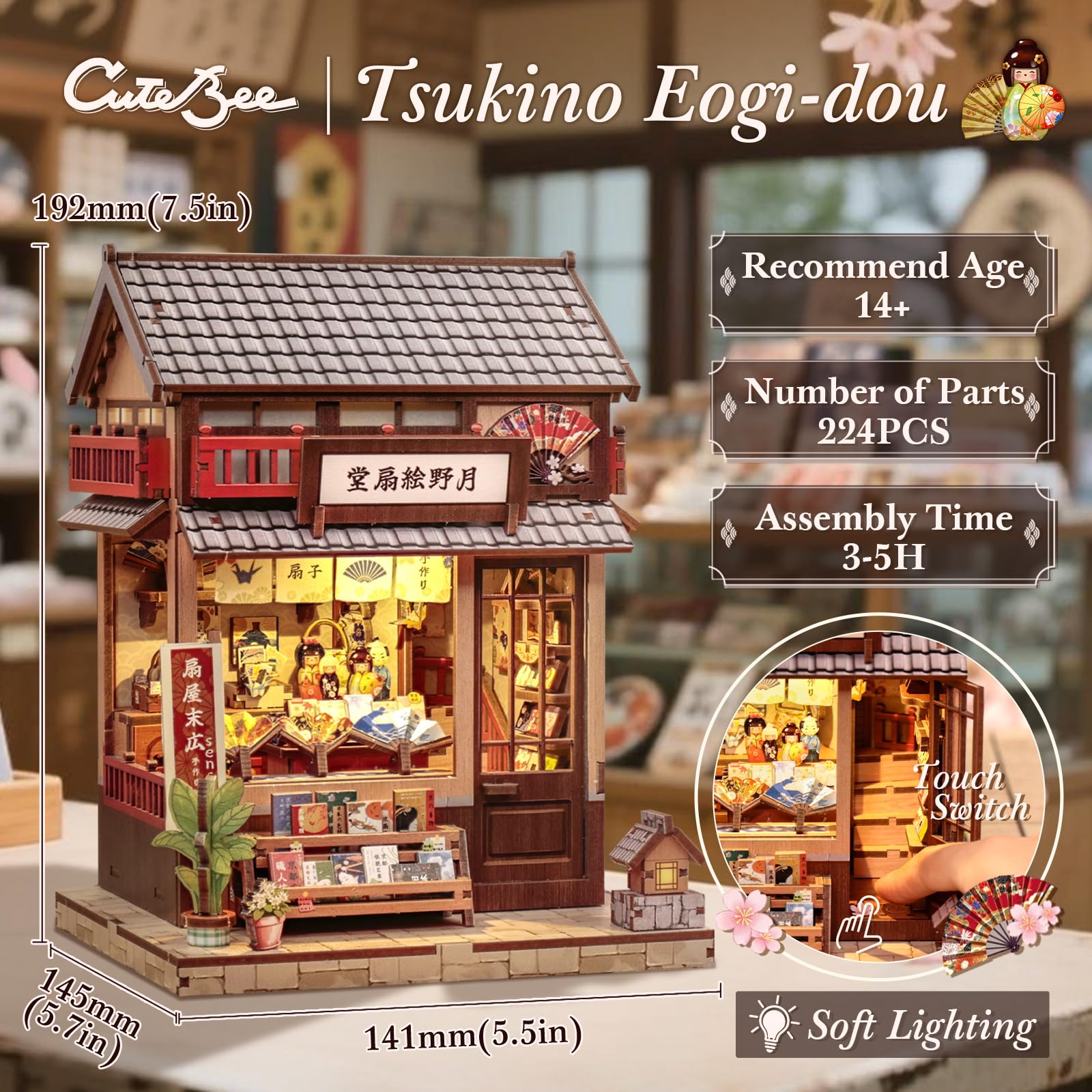 CUTEBEE led-warm-glow-light enhances ambience in the miniature diorama.
