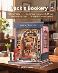 CUTEBEE miniature bakery shelves detail for a cozy booknook scene.
