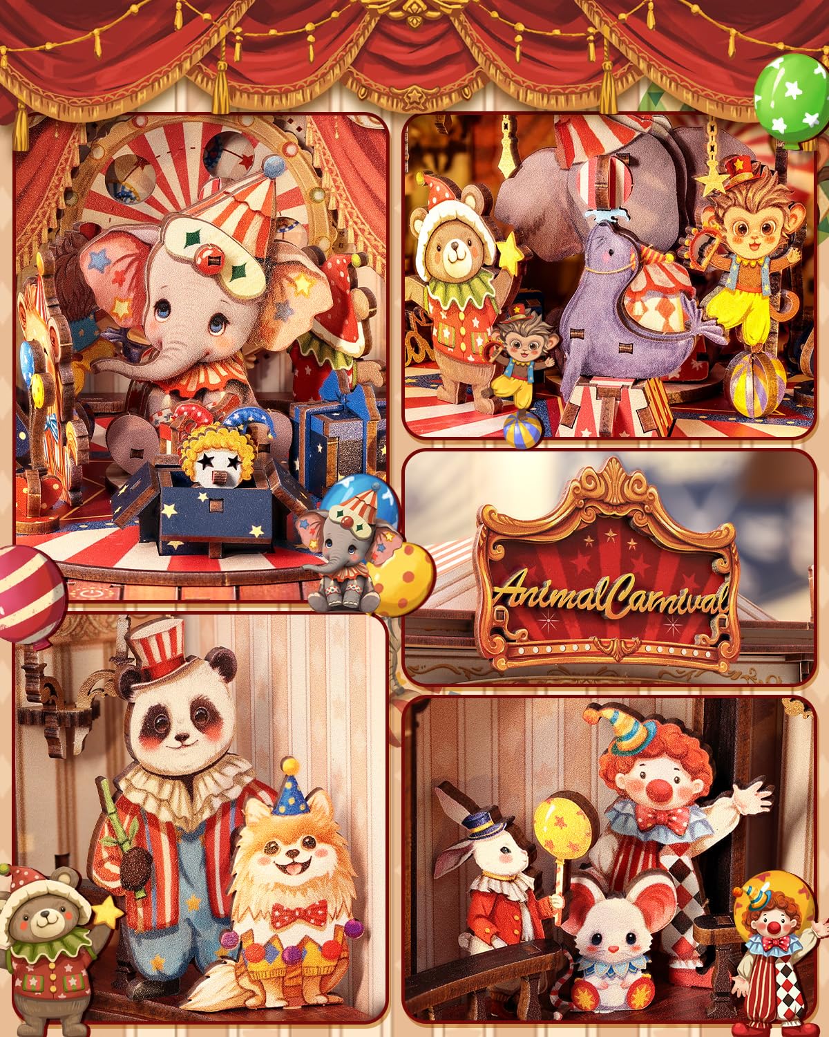 CUTEBEE Miniature carnival animals add whimsical charm to shelves