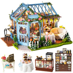 CUTEBEE Rose Garden Tea House front view; ideal for collectible display.