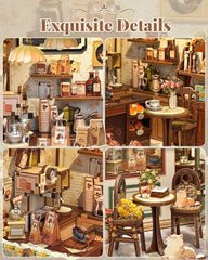 CUTEBEE Sunny Cafe miniature room scene ready for bookshelf display.