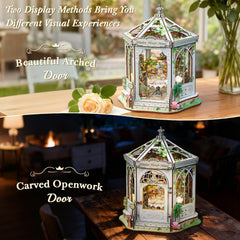 CUTEBEE Windsor Flower House Kit dust cover protects the model during display.
