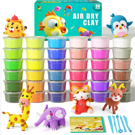 Cutedeer air dry clay kit with 36 colors for creative projects