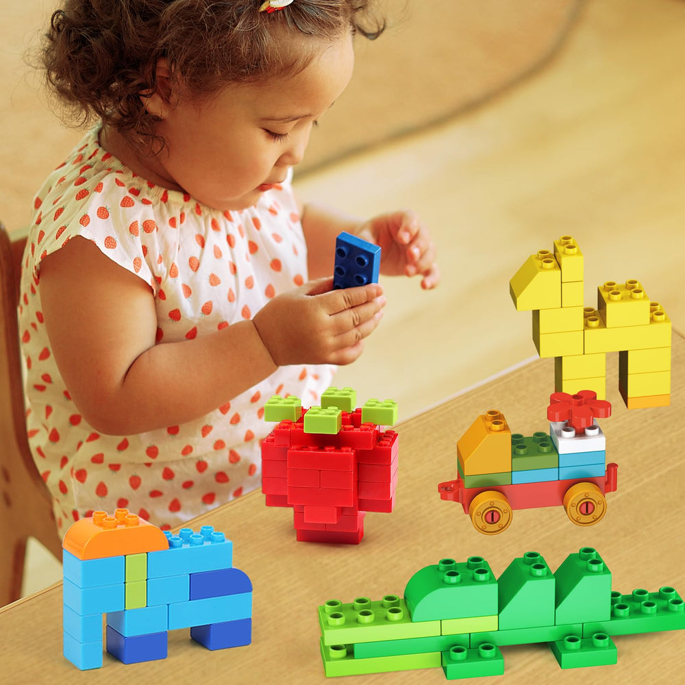 Large building blocks being assembled into a sturdy structure
