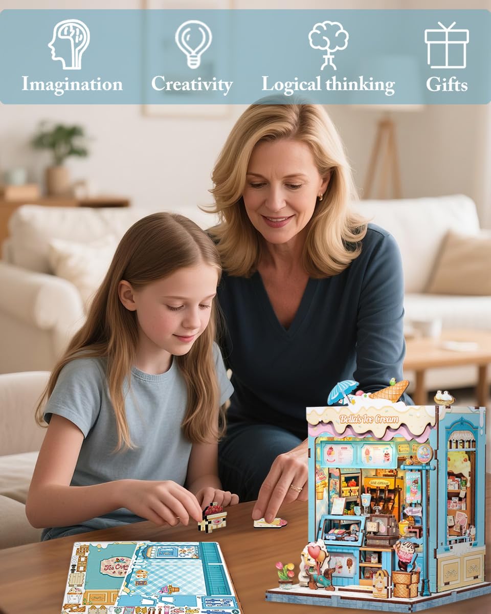 Cutefun Bella's Ice Cream Book Nook Kit family-time moment invites shared creativity.