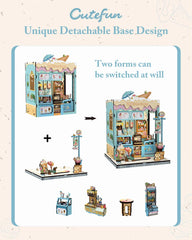 Cutefun Bella's Ice Cream Book Nook Kit step-by-step guide makes setup approachable and fun.