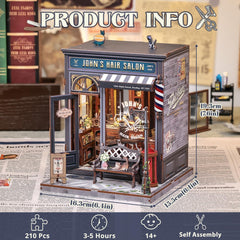 Cutefun Book Nook interior detail shows authentic retro barber shop vibes.