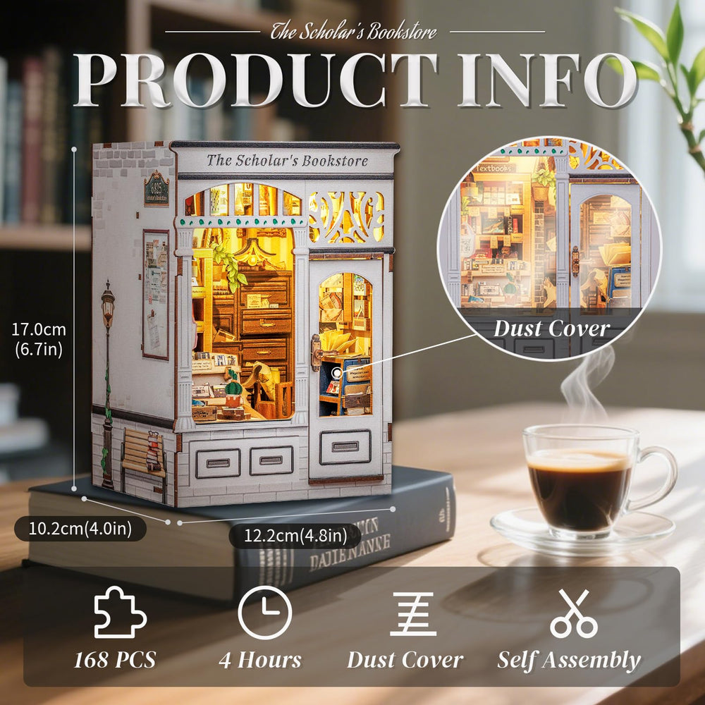 Cutefun Book Nook Kit pieces snap together easily
