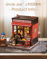 Cutefun Uncle Joe's Pizzeria with LED insert lights a warm, inviting scene.