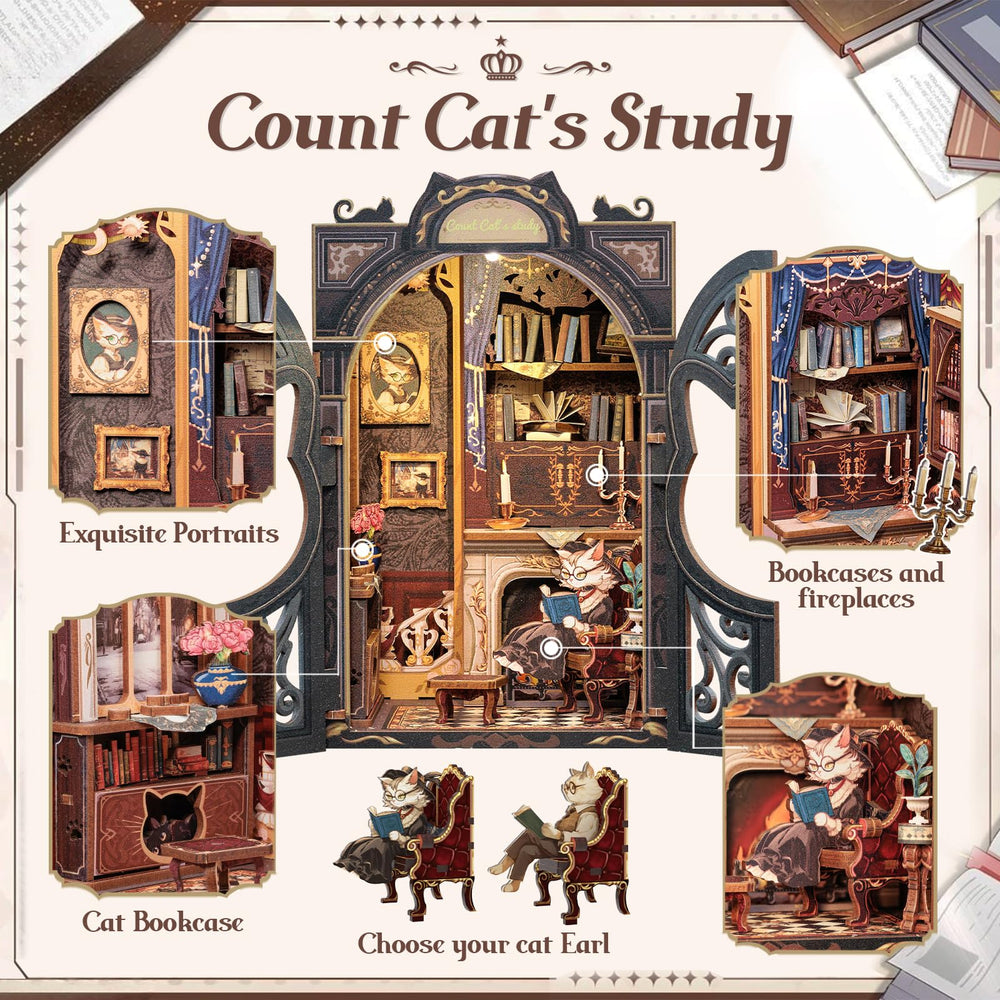 Cutefun Count Cat's Study desk decoration enhances room elegance