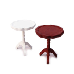 Cutemini brown wooden table ideal for beach-theme dollhouse arrangements.