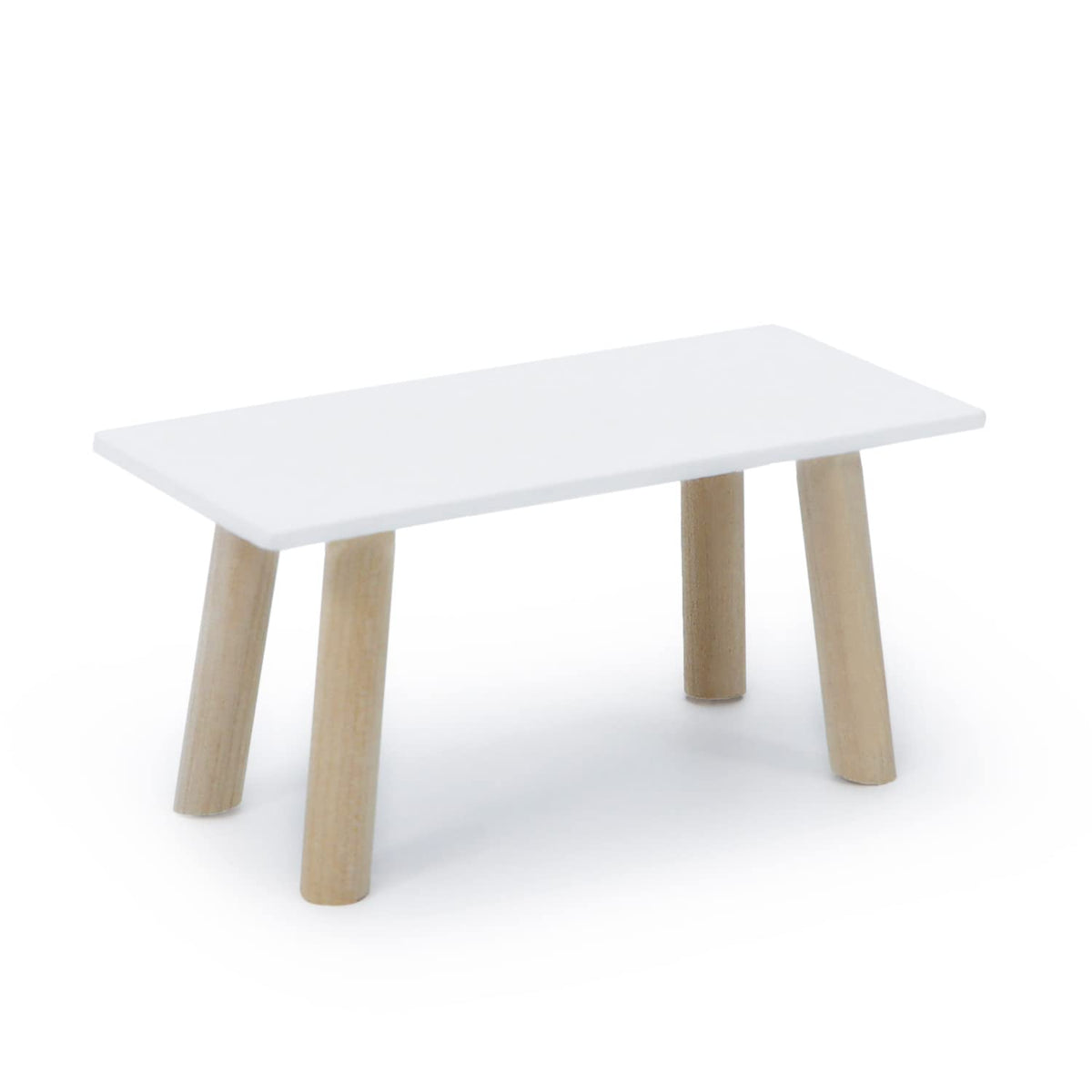 Cutemini dollhouse coffee table with natural wood finish for 1:12 scale displays.