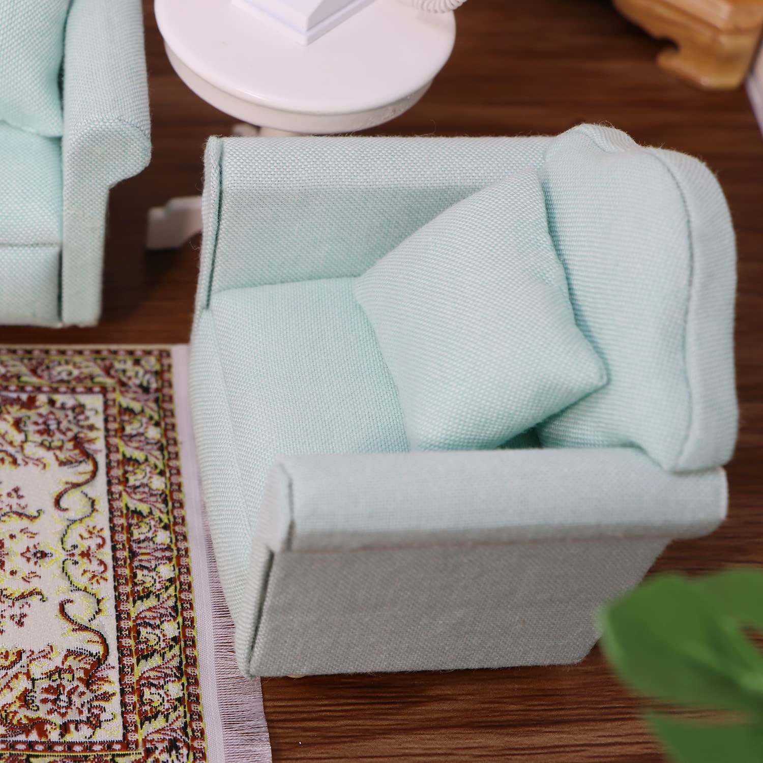 Cutemini 1:12-scale couch shown in angled view for depth in dioramas.