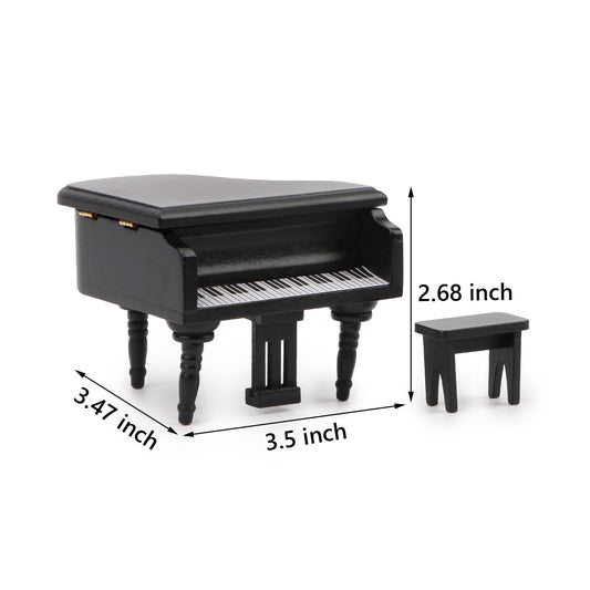 Cutemini miniature piano with open lid showing keys, ideal for display and gift-giving.