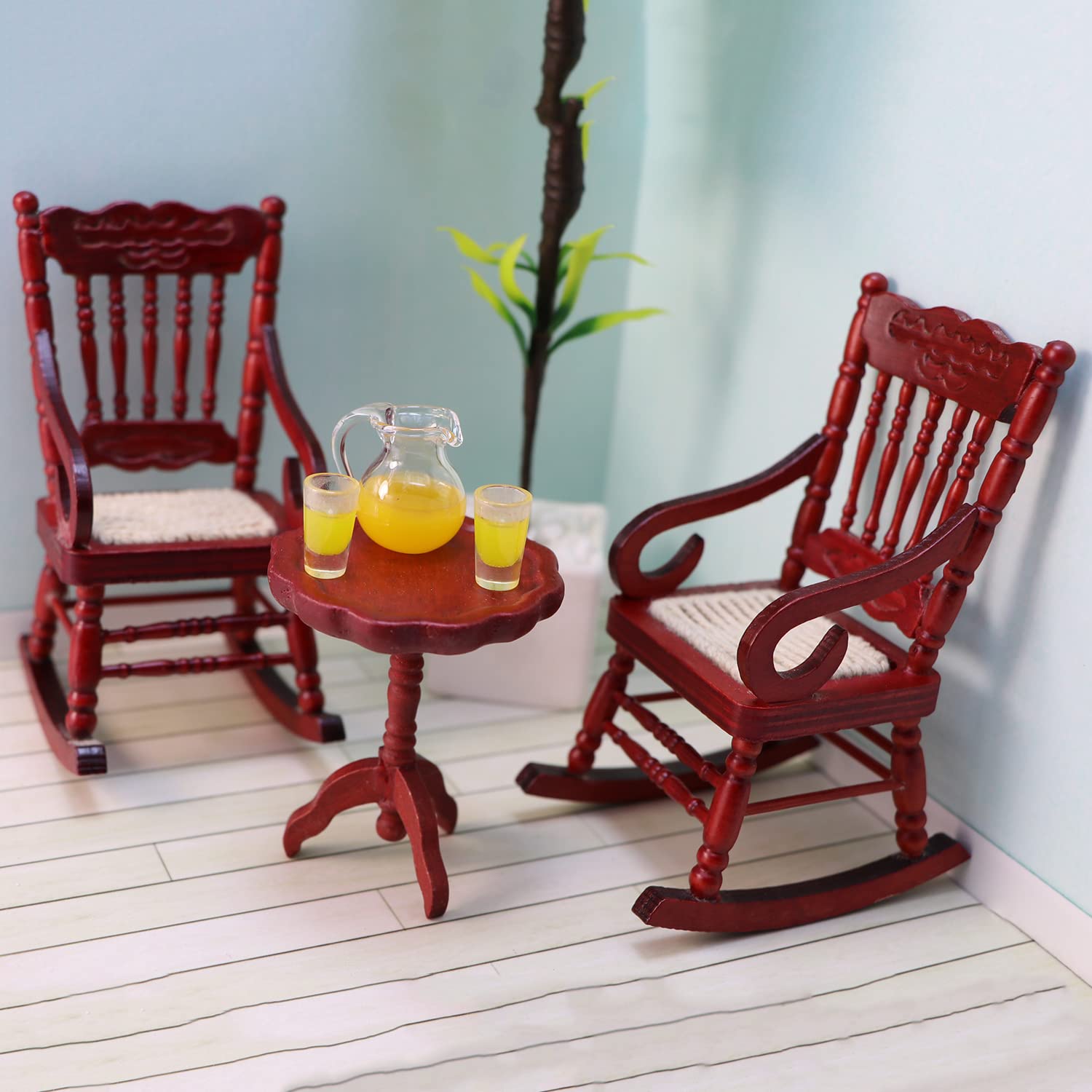 Cutemini small carved-edge end table in brown enhances miniature rooms.