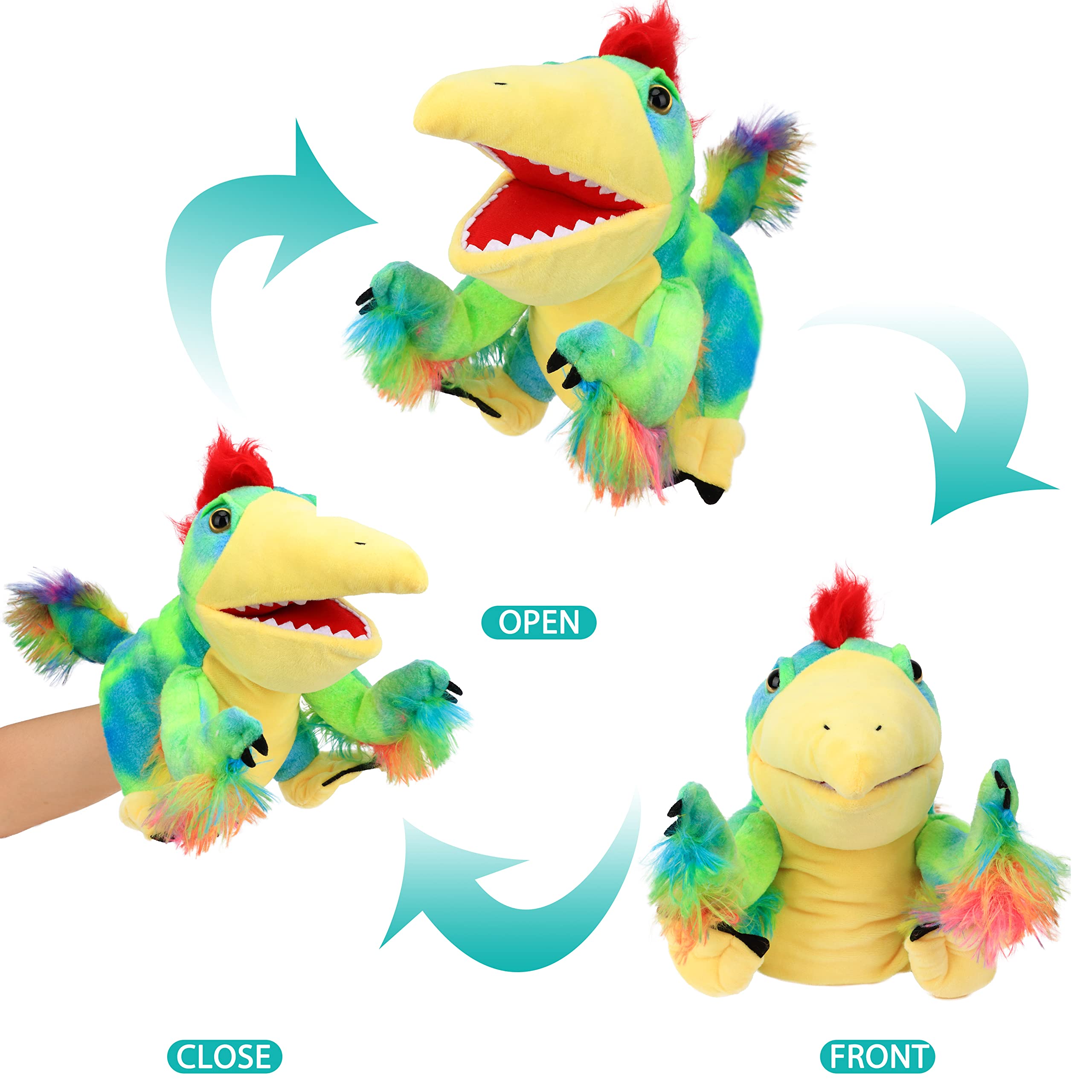 Cuteoy Caudipteryx plush puppet ideal for birthday gifts and creative storytelling.