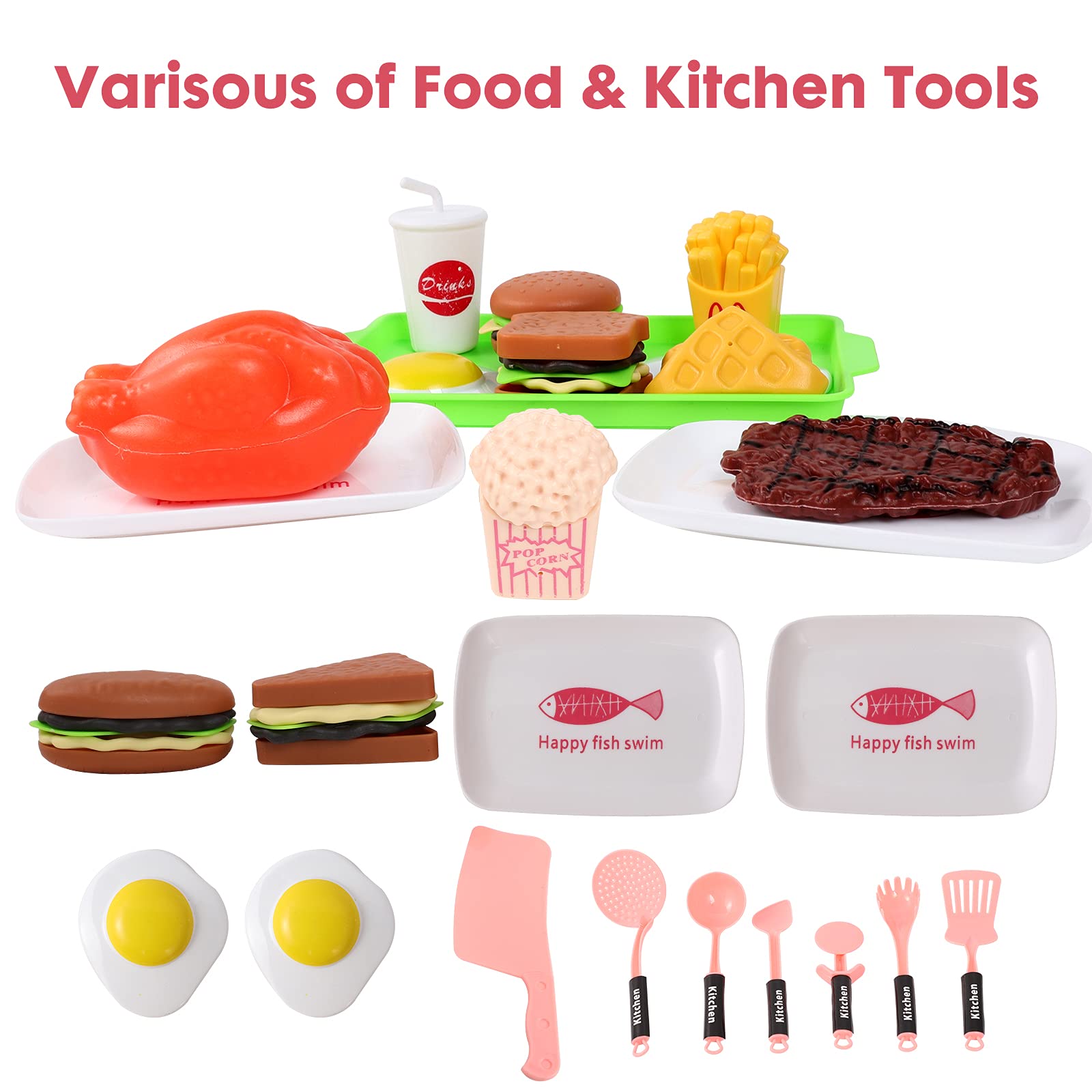 Cuterabit mini dishes and tray complete the set for organized pretend meals.