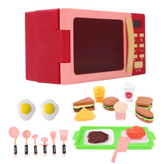 Cuterabit toy microwave in red with working timer and beeps for pretend cooking fun.