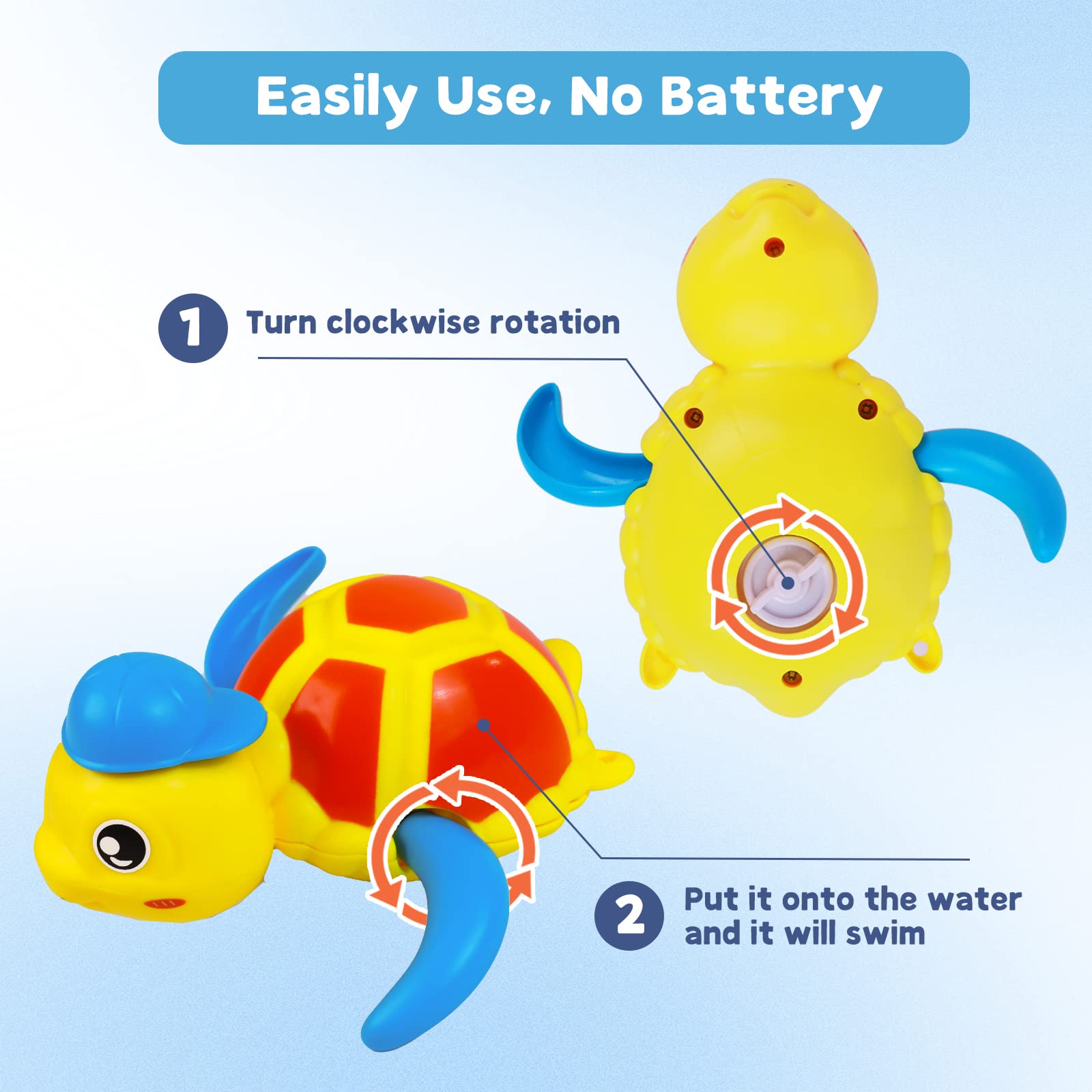 Cuterabit bath toys made from durable ABS material with safe edges.