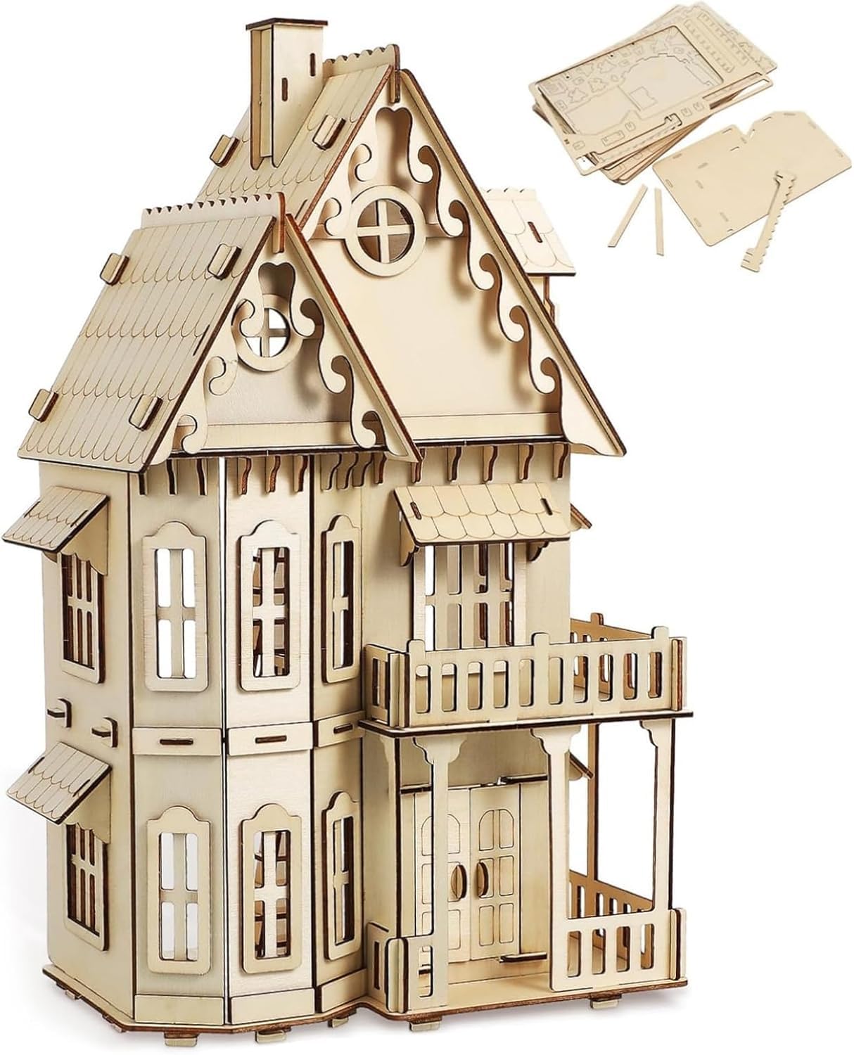 CUTEROOM Fantasy Villa 3D puzzle showcases eco-friendly wood for creative building fun.