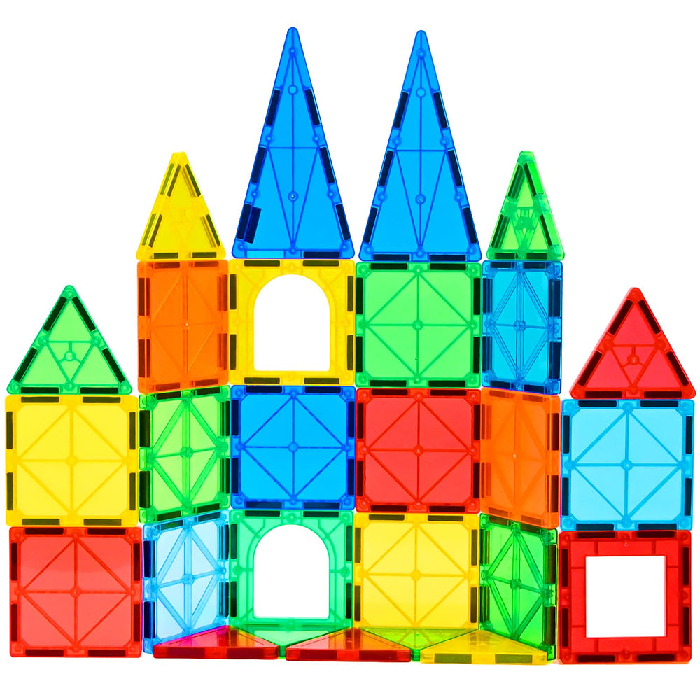 CuteTiger magnetic tiles 64-piece set in a box for easy storage and setup