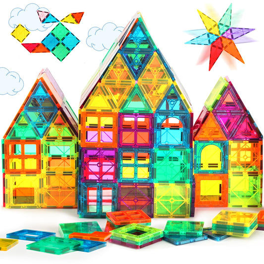 CuteTiger magnetic tiles castle build to spark creativity and problem solving.