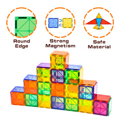 CuteTiger magnetic tiles kids building with vibrant colors.