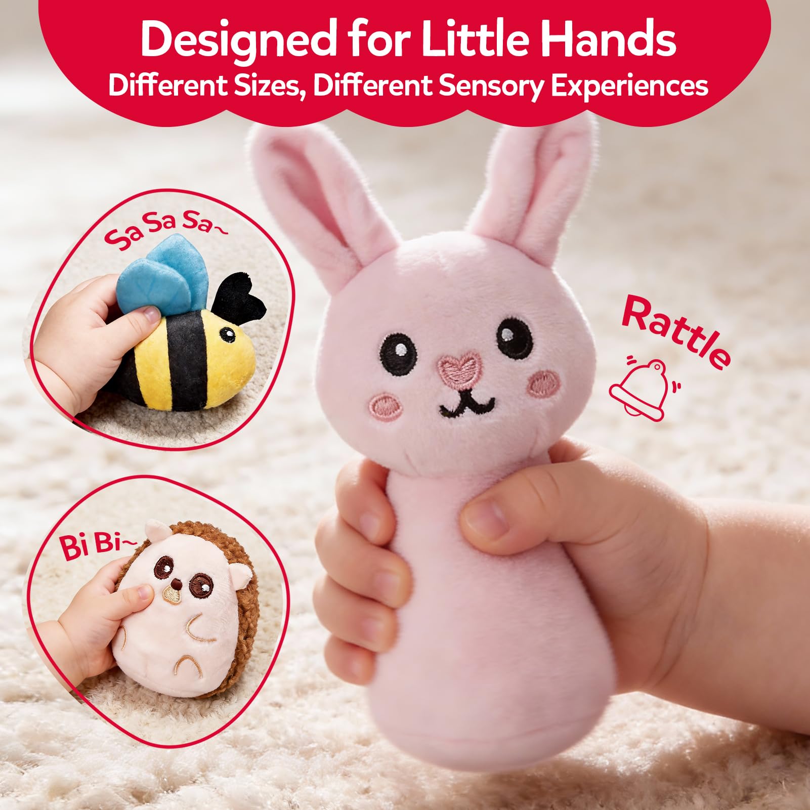 CuteZone Fox plush with textured surface for exploration