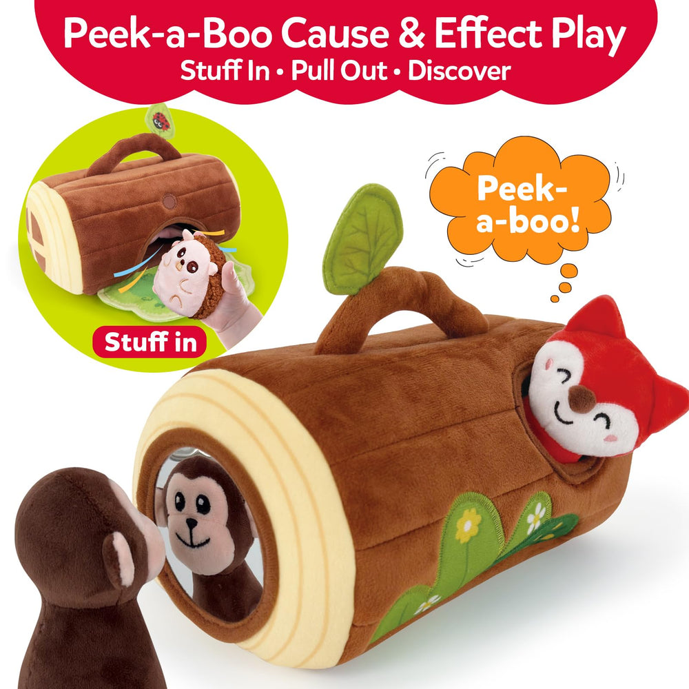 CuteZone Monkey plush with built in rattle for auditory engagement