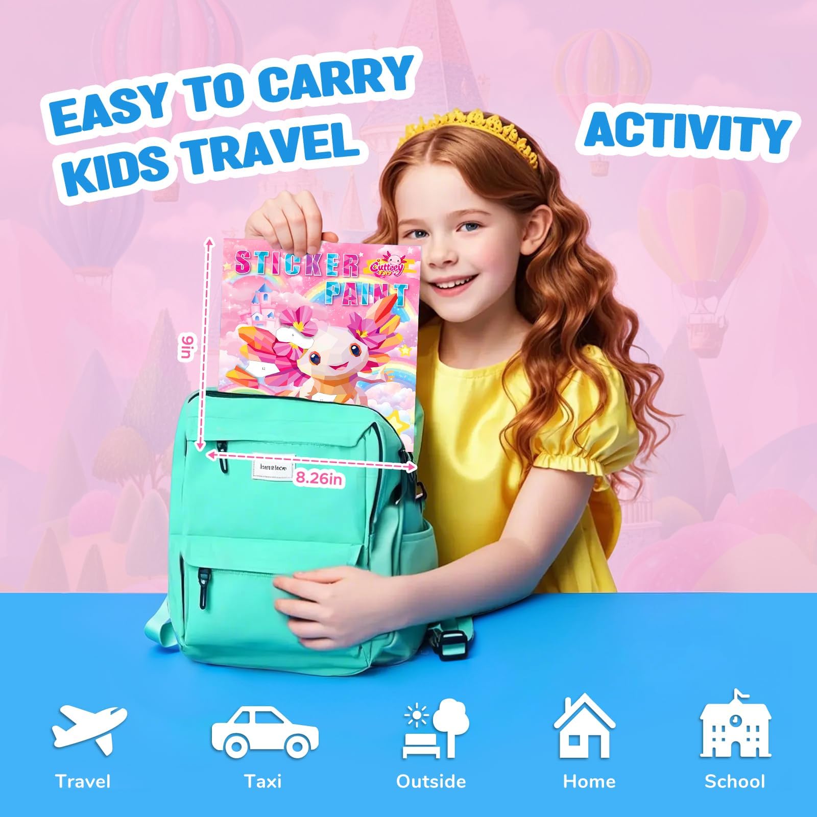 Cutteeyfyry compact travel size fits with regular books.
