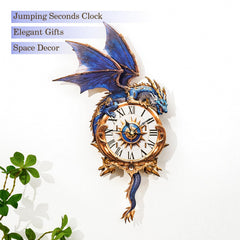 Cutywood desk decor clock showcases dragon motif on a stylish display.