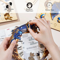 Cutywood 3D puzzle clock supports family project and problem solving.