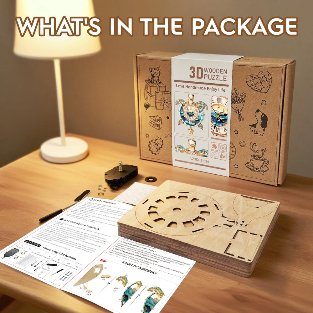 Cutywood assembled turtle clock on desk demonstrates functional decor
