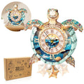 Cutywood turtle clock front view for stylish desk decor