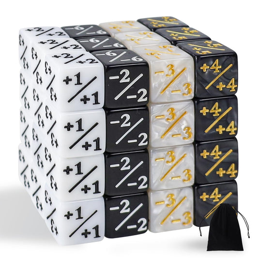 CUUKSHKN glitter MTG dice token in black and white for clear tracking during matches
