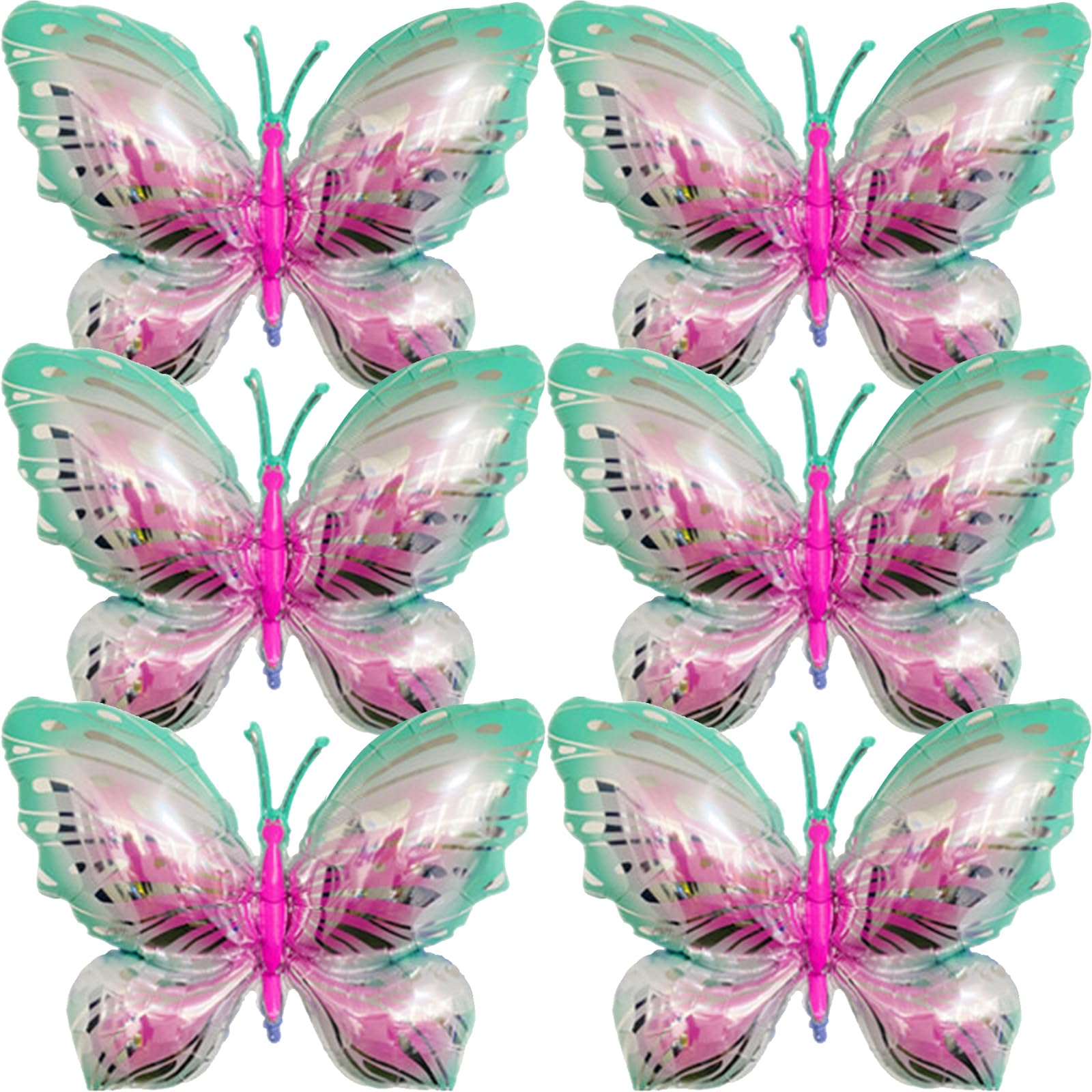 CUUSNNY butterfly balloon close-up with pink-green gradient for romantic decor