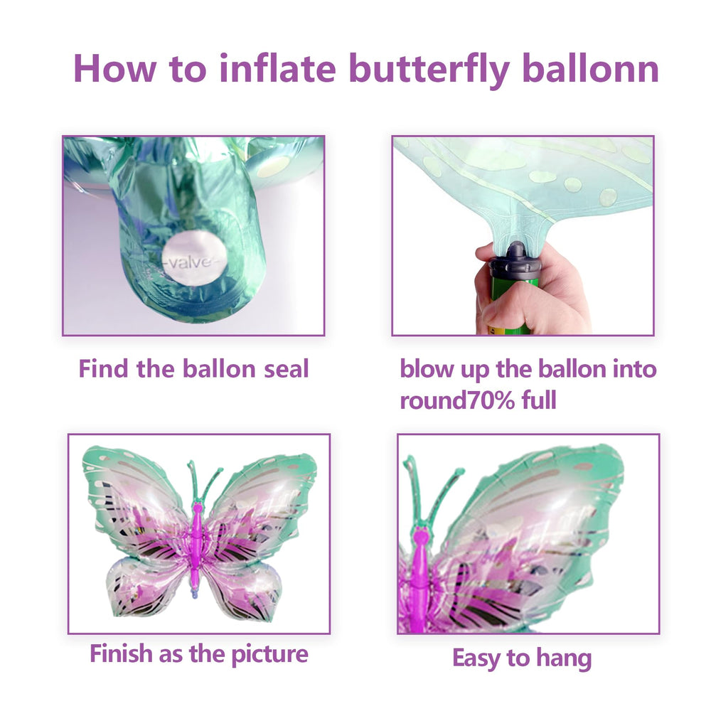 CUUSNNY outdoor party display using butterfly balloons as focal point